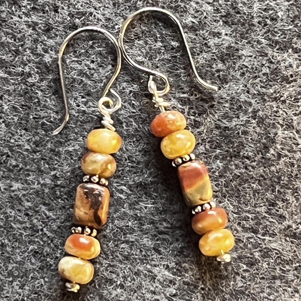 Red Creek Jasper & Russian Blood Serpentine Jade Earrings